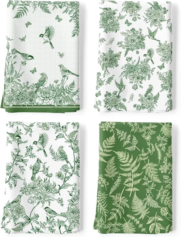 Besuche den Arquiel-Store Frühling Vögel Geschirrtücher 100% Baumwolle 4er-Set 48 x 70 cm — Advent und Tisch