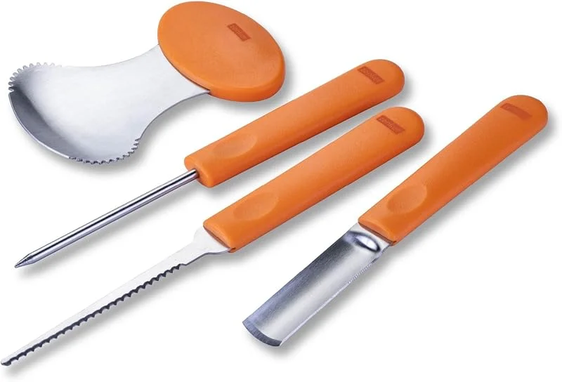 Besuche den Zenker-Store Zenker Kürbis Schnitz-Set 4-teilig – Halloween Werkzeug aus Edelstahl — Weihnachtskueche