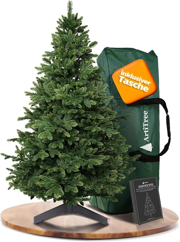 Besuche den ArtiTree-Store ArtiTree Künstlicher Weihnachtsbaum 180 cm – Nordmanntanne aus Spritzguss — Weihnachtsdeko
