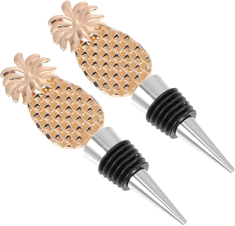 Marke: BESTOYARD BESTOYARD 2 Stück Kreative Weinstopper in Ananasform aus Zinklegierung und Kunststoff Rostfrei und Dekorativ für Weinflaschenverschlüsse im Haushalt — Wein und Festtafel