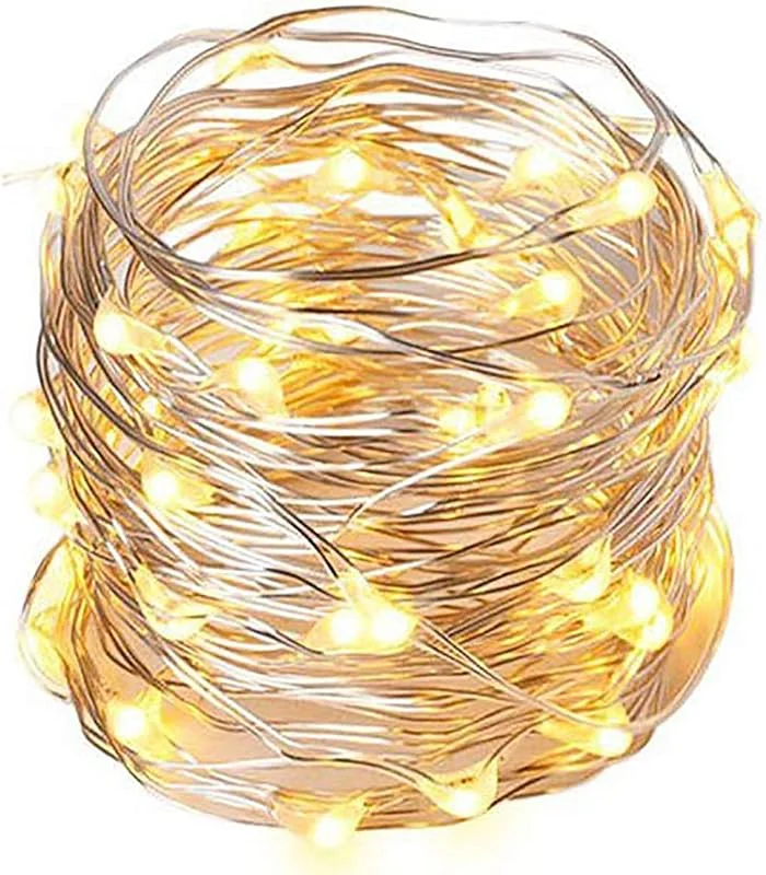 Besuche den Fachhandel Plus-Store Micro LED Draht Lichterkette mit 100 LEDs Timerfunktion Indoor Batteriebetrieb — Weihnachtsbeleuchtung