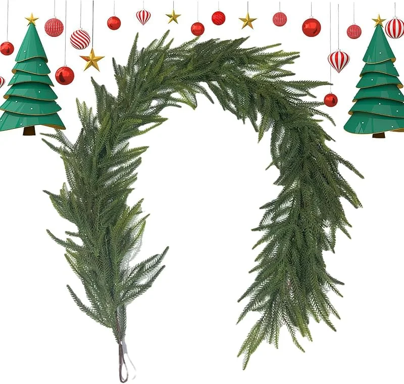 Marke: Generisch Weihnachtsgirlande für, fühlt sich echt an, künstliches Grün — Weihnachtsdeko