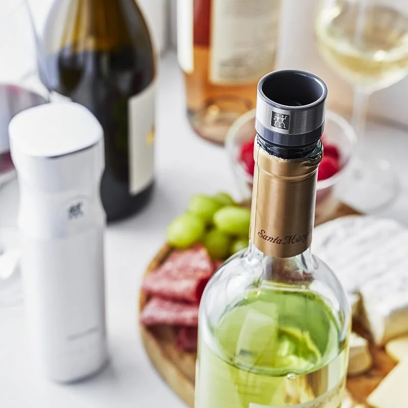 Besuche den ZWILLING-Store ZWILLING Fresh & Save Vakuum Weinverschluss Set, 3-teilig, Edelstahl, Silikon, Grau — Wein und Festtafel
