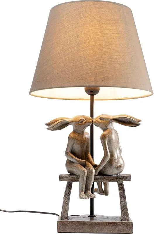 Kare Design Tischleuchte Animal Bunny Love, Gold, Braun, 53x31x31 cm, Nachttischlampe, Tischlampe, Schreibtischlampe, Hasenleuchte, Leuchtmittel nicht inklusive, Wohnzimmer — Kerzenlicht Abendessen