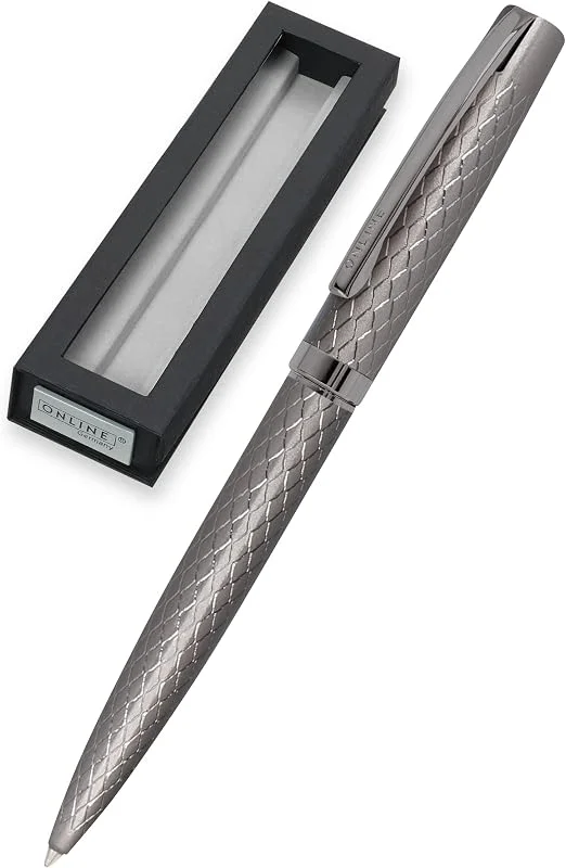 Besuche den Online-Store Online Kugelschreiber Eleganza Diamond Titan I hochwertiger Metall-Kuli I auswechselbare Großraummine I Metallclip I Schreibfarbe Schwarz dokumentenecht I inkl. Geschenkverpackung, 1 Stück (1er Pack)