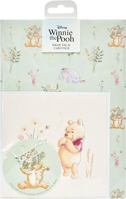 Marke: UK Greetings UK Greetings Disney 688967-0-1 Geschenkpapier, Karte und Geschenkanhänger, Winnie Puuh Grußkarte, Disney-Geschenkpaket, mehrfarbig — Geschenkverpackung