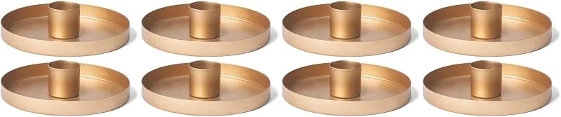 Besuche den Novaliv-Store Novaliv 8X Stabkerzenhalter Candle Holder 9cm Metall rund für Tafelkerzen Kerzenpick matt Gold Kerzenhalter Adventskranz scandic chic Weihnachtsdekoration Kerzenteller Dekoschale Weihnachten — Kerzenlicht Abendessen