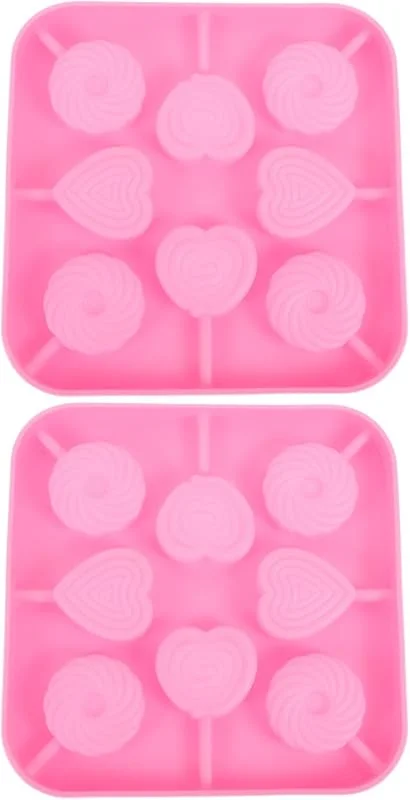 Marke: BESTOYARD Herzförmige Silikon Lutscherform mit Stiel, Kreisförmig, Rosa — Küche & Haushalt