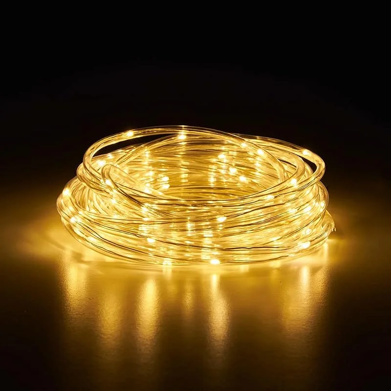 Besuche den NCC-Licht-Store NCC-Licht LED Lichterschlauch Lichterkette 10m mit 100 LEDs IP44 innen & außen warmweiß 3000K mit Netzteil — Weihnachtsbeleuchtung