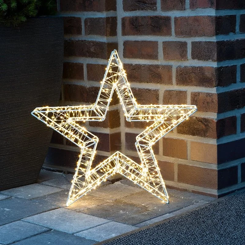 Besuche den Spetebo-Store LED Metall Stern 52 cm Weiß 800 LED Außen Weihnachtsstern — Weihnachtsdeko