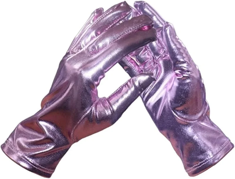 Marke: Generisch Generisch Kurze Handschuhe Für Damen, Metallic Glitzer Handschuhe Shine Zubehör Gloves Prinzessin Show Tänzerin Flapper Girl Diva Abendkleid Kostüm Karneval Junggesellenabschied Mottoparty — Weihnachtsmode