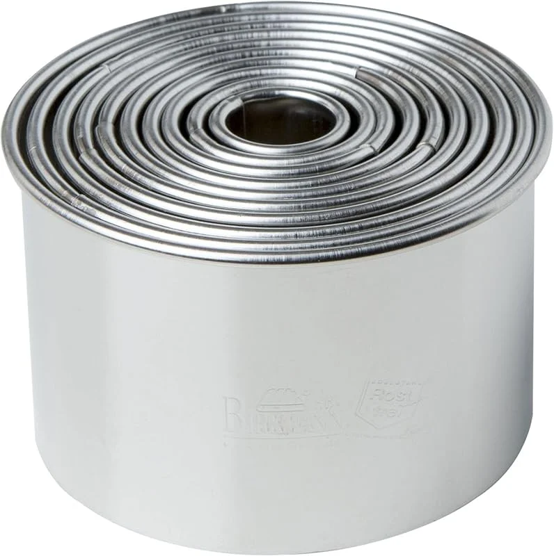 Besuche den RBV Birkmann-Store Birkmann, Easy Baking, Ausstechformen-Set Kreis, bestehend aus 10 unterschiedlich großen, kreisrunden Ausstechern, aus Edelstahl, Ø 1, 5-7 cm, Höhe 4, 5 cm, 143906 — Weihnachtskueche