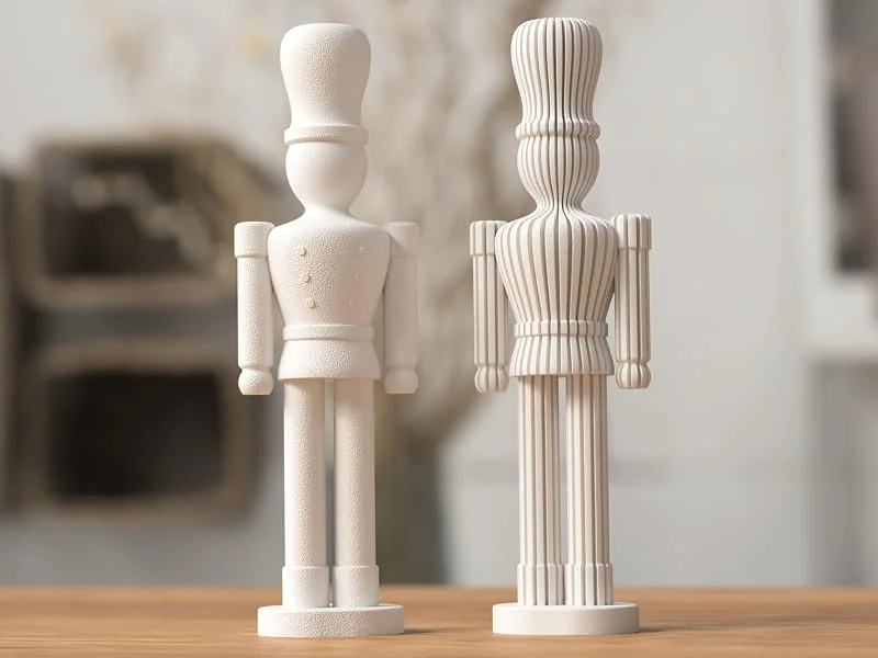 Marke: generisch 3D Gedruckter Nussknacker, 11 - Bone Withe, gerippt. — Weihnachtsdeko