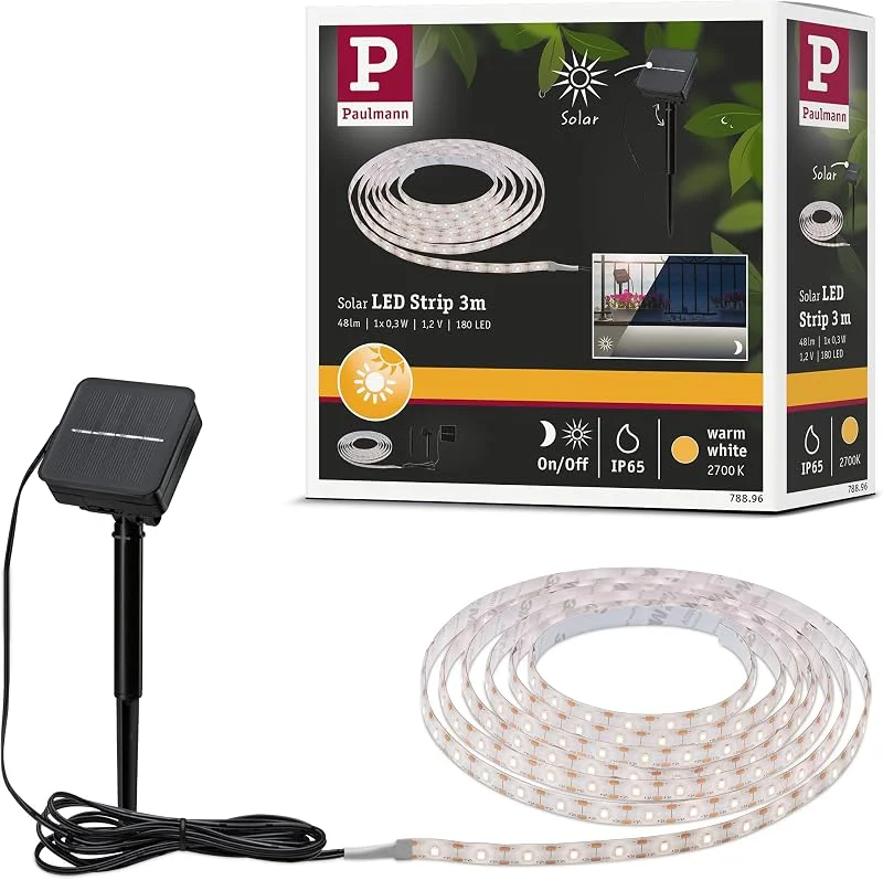 Besuche den Paulmann-Store Paulmann Solar LED Stripe 3m warmweiß mit Dämmerungssensor — Weihnachtsbeleuchtung