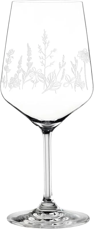 Besuche den Nachtmann-Store Nachtmann Weingläser 2er Set, 630 ml, Tattoo Botanical, 105722, Spritzgläser mit floralem Design, Weiß, Kristallglas, Aperitifgläser spülmaschinenfest — Wein und Festtafel