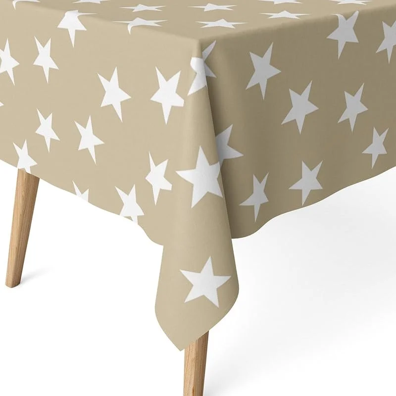 Besuche den ECOMMERC3-Store ECOMMERC3 Weihnachtstischdecke Stoff rechteckig 100x140 cm Polar Beige — Küche & Haushalt