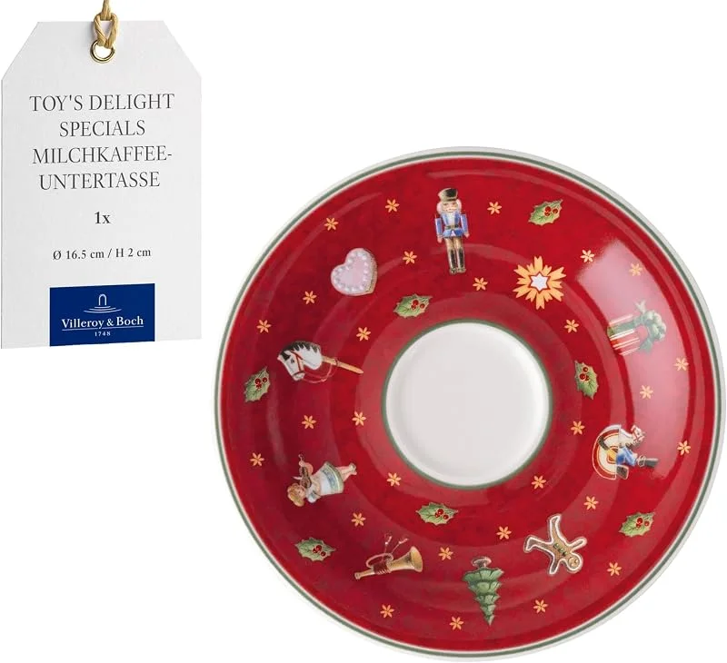 Villeroy & Boch – Toy's Delight Specials Espresso-Untertasse Rot, Spülmaschinenfest, Mikrowellensicher, Untertasse, Espressuntertasse, Untersezter Espressotasse, Weihnachtsgeschirr, Premium Porzellan — Advent und Tisch