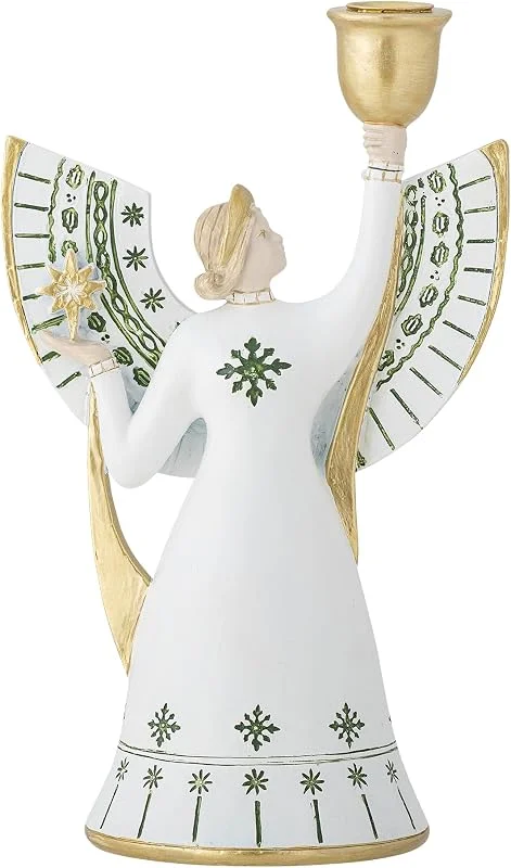 Bloomingville Evangeline Kerzenhalter, Weiß, Polyresin — Kerzenlicht Abendessen