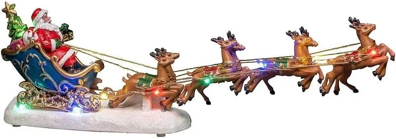 Besuche den Konstsmide-Store Konstsmide LED Szenerie Weihnachtsmann im Schlitten mit Rentieren, 10 bunte Dioden, batteriebetrieben, Innen - 4205-000, Multi-colord — Weihnachtsdeko