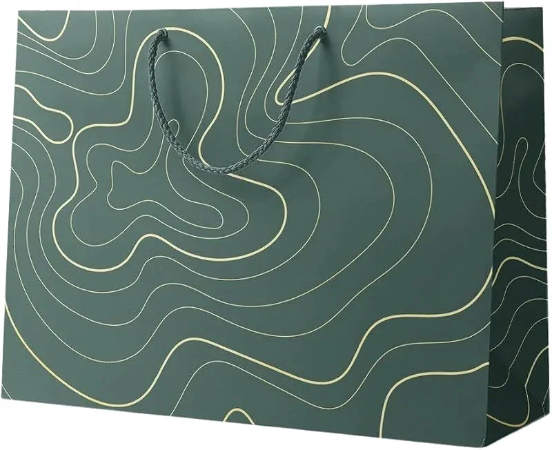 Besuche den Inoverse-Store Inoverse Große Geschenktüten 37x25+11 cm 25 Stück, Papiertüten Grün — Geschenkverpackung