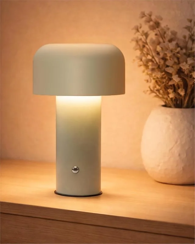 Marke: LEDs24.com LED Tischlampe Kabellos - Akku Tischleuchte Dimmbar inkl. USB-C-Kabel - 3 Lichtfarben, Helligkeit Stufenlos - für Esstisch, Sideboard, Nachttisch, Regal, Wohnzimmer (grün) — Kerzenlicht Abendessen