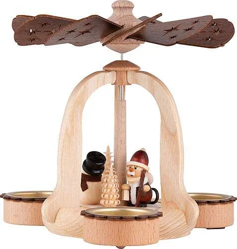 Marke: HoDreWa Legler 1-stöckige Pyramide Weihnachtsmann - 18 cm — Weihnachtsdeko