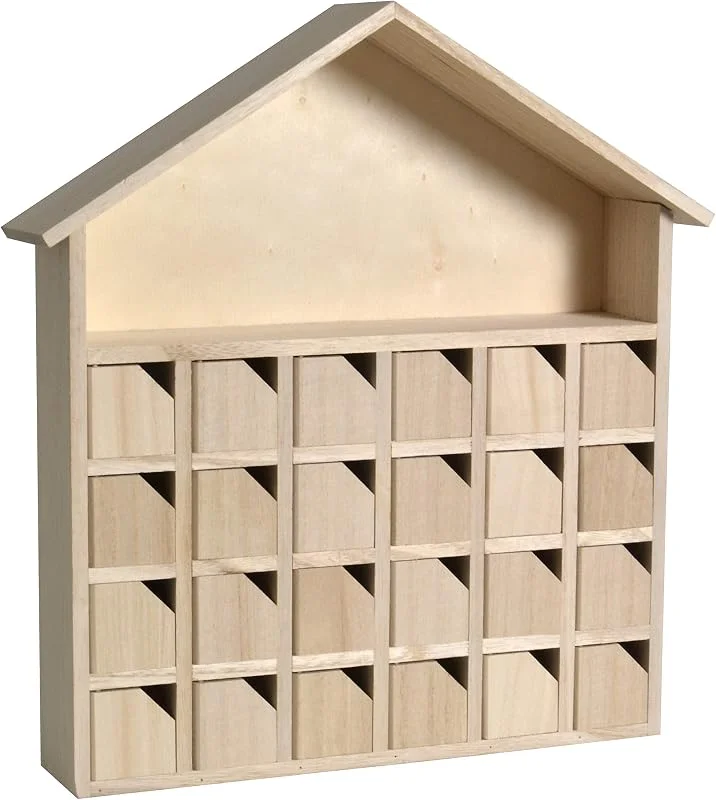 Marke: Artemio Artemio Adventskalender, Holz, 31, 5 x 7 x 34 cm — Advent und Tisch
