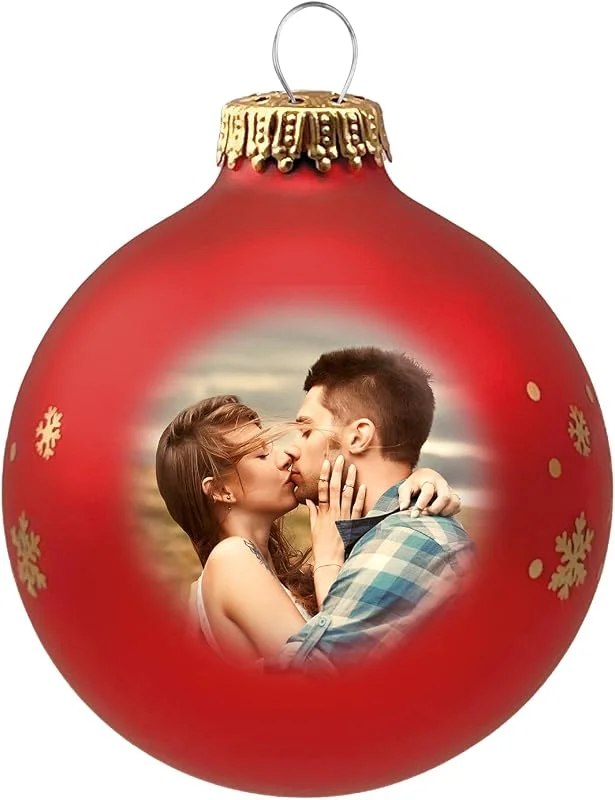 Besuche den contento-Store Contento Christbaumkugeln rot mit Foto, aus Glas, personalisiert - stilvoll, Weihnachten, individuell und persönlich - Weihnachtsbaum Deko weinrot (rot, 1 STK.) — Weihnachtsdeko