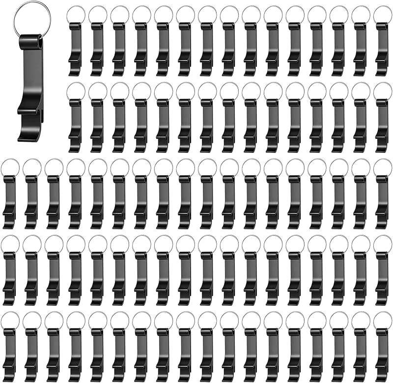 Marke: Ohiyoo 200 Stück Flaschenöffner Schlüsselanhänger Bulk Schwarz Bieröffner Schlüsselanhänger Aluminium Flaschenöffner Schlüsselanhänger Metall Schlüsselanhänger Bier Getränkedose Flaschenöffner für — Wein und Festtafel