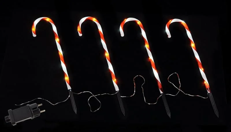 Besuche den Spetebo-Store Spetebo LED Zuckerstange - 4er Set mit IP44 Netzteil - Weihnachts Dekoration Außen Garten Deko — Weihnachtsbeleuchtung