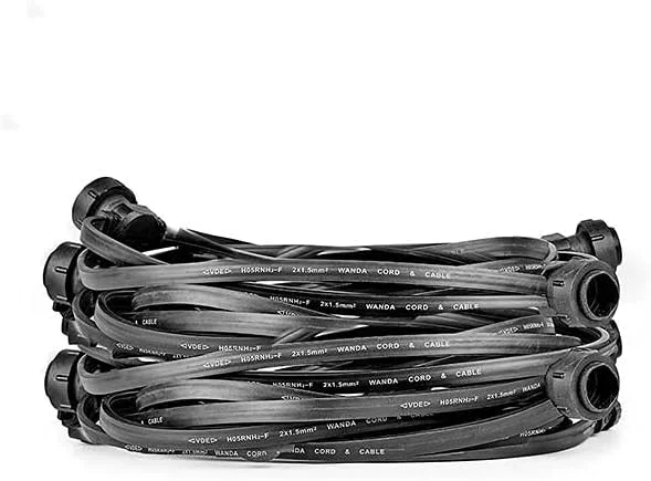 Besuche den NCC-Licht-Store NCC-Licht Illu Lichterkette Komplettset 10m mit 10 E27 Fassungen schwarz inkl. LED Tropfen 2W = 25W klar 200lm 2700K — Weihnachtsbeleuchtung