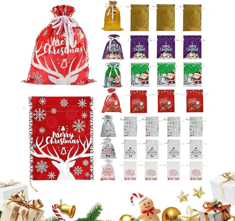 Marke: Jvjggag Weihnachten Geschenktüten 33 Stück Festlich Dekorative Wiederverwendbare — Geschenkverpackung