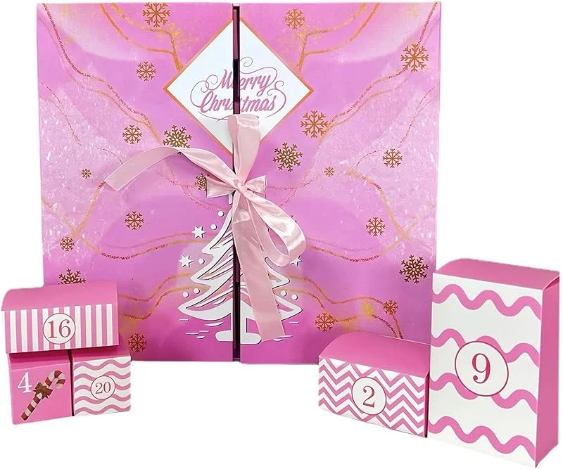 Marke: Ungtyb Befüllbarer Adventskalender Countdown Kalender 24 Tage Leere Rosa — Advent und Tisch