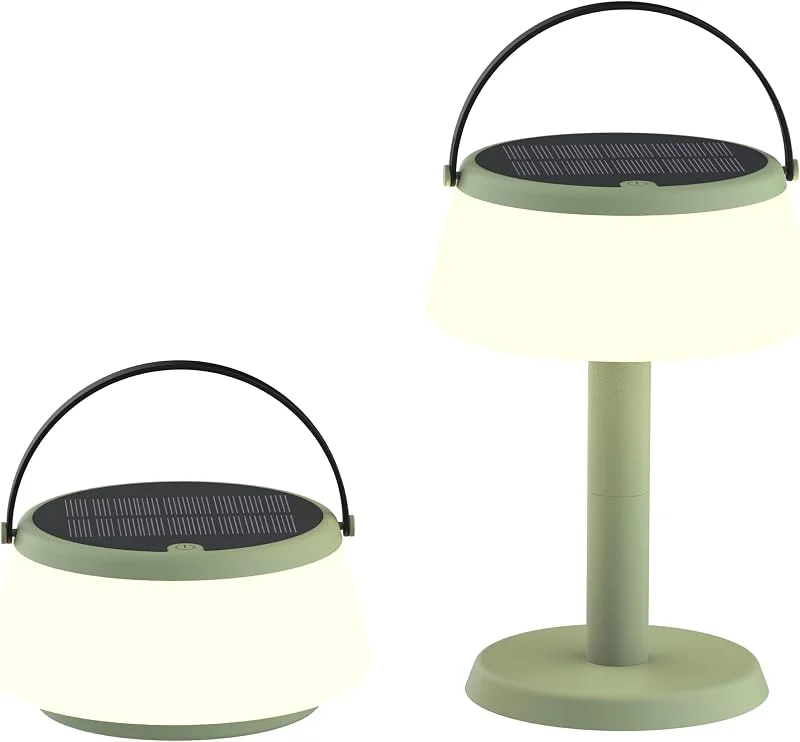 Besuche den BOLD-Store BOLD Solar-LED-Tischleuchte - Tragbare Outdoor Tischlampe Dimmbar - Grün — Kerzenlicht Abendessen