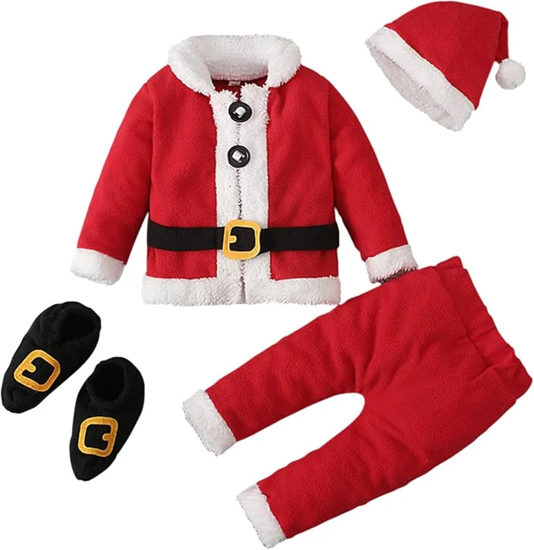 Marke: Generisch Generisch ​Kinderverkleidung Weihnachtsmann Kinder Weihnachtsmann Outfit Für Weihnachten Mit Kapuze Santa Hut Jungen Santa Weihnachtsmann Krippe Verkleidung Fasching Outfit Nikolaus Weihnachten — Weihnachtsmode