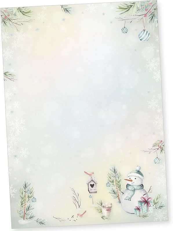 Besuche den tatmotive-Store Flöckchen 250 Blatt Briefpapier Weihnachten A4, Weihnachtsbriefpapier weihnachtliches Papier — Geschenkverpackung