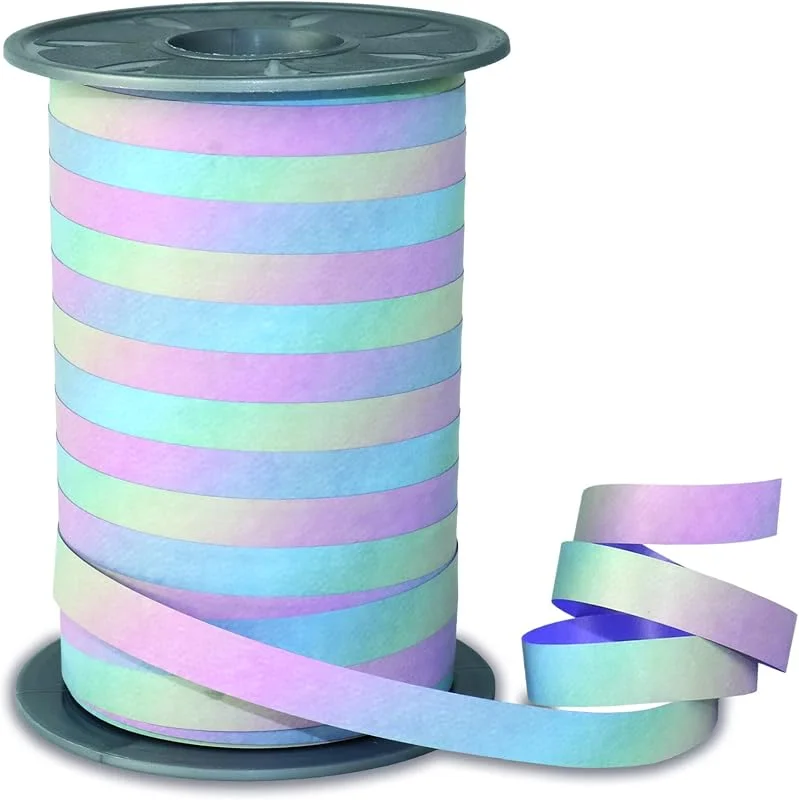 Besuche den PRÄSENT-Store PRÄSENT RAINBOW Ringelband pastell, 200 m Geschenkband zum Verpacken und Dekorieren, 10 mm Breite, Dekoband in Regenbogenfarben, leicht kräuselbar — Geschenkverpackung