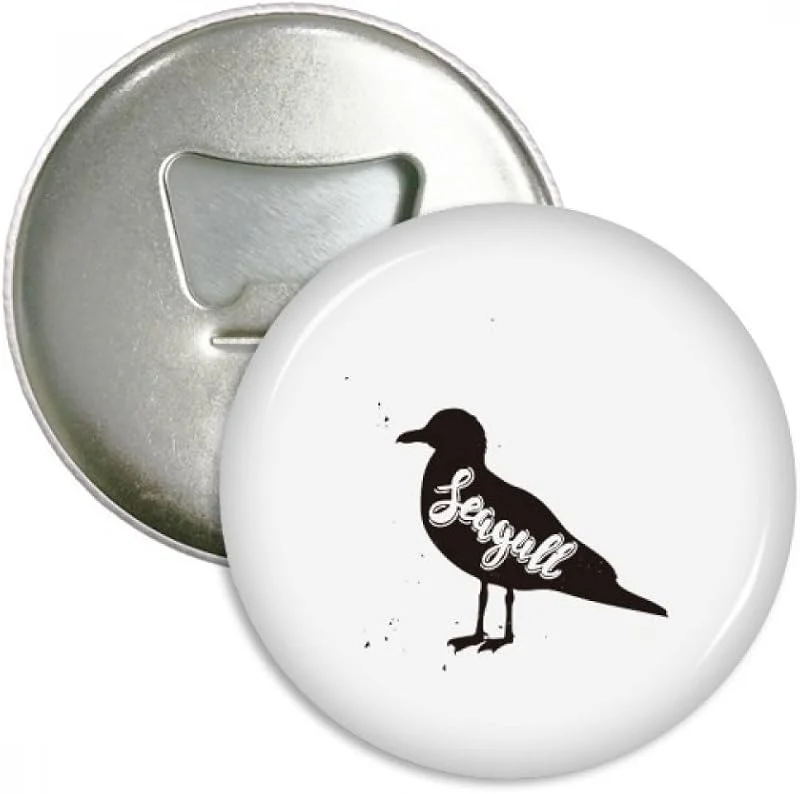 Marke: DIYthinker Seagull schwarz und weiß Animal rund Flaschenöffner Kühlschrank Magnet badge Button 3 Geschenk — Wein und Festtafel