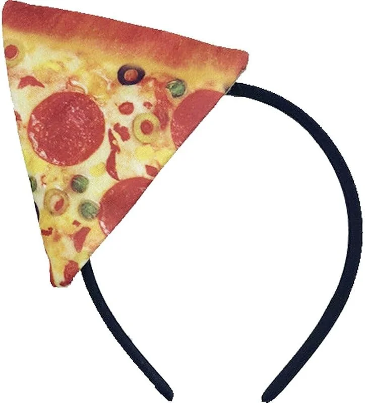 Marke: Lpitoy Dreieckiger Pizza-Haarreif, Food-Cosplay-Accessoire, lustiger Pizza-Haarreif für Halloween, Kostümzubehör zum Geburtstag — Weihnachtsmode
