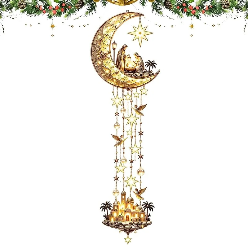 Marke: Rukjmqi Beleuchtete Krippe Wanddekoration, Wandleuchte Mit Weihnachtsengel Engel — Weihnachtsdeko