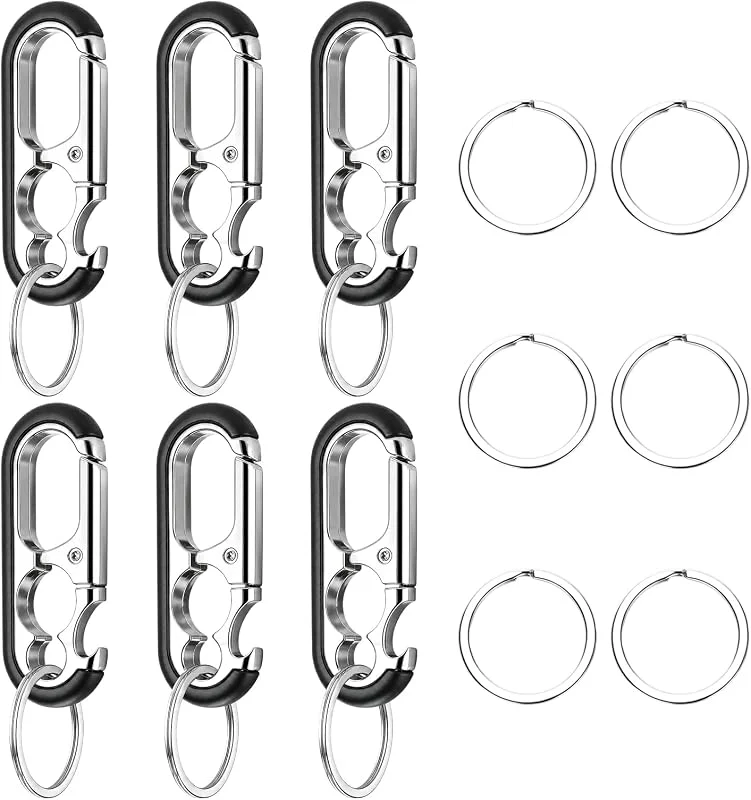 Marke: AiQInu AiQInu Karabiner Schlüsselanhänger, 6 Sets Männer Schlüsselanhänger Mehrzweck-Karabiner Flaschenöffner Autoschlüsselanhänger Geschenk für Papa Ehemann Freund — Wein und Festtafel