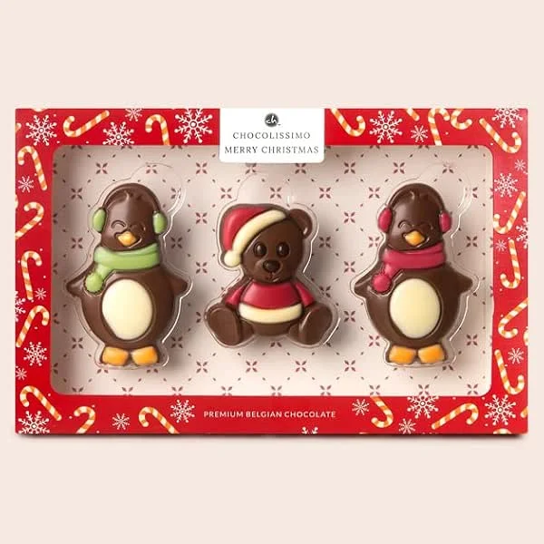 Besuche den CHOCOLISSIMO-Store 3 Weihnachtsfiguren - drei Weihnachtsfiguren aus Schokolade, Weihnachtsschokolade, Geschenkidee, Weihnachten, Mann, Frau, Kinder, Mädchen, Junge, Weihnachtssüßigkeit, Nikolaus — Weihnachtskueche