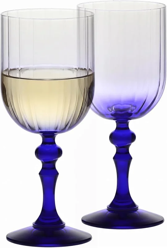 Besuche den Krosno-Store KROSNO Weingläser 2er Set, 300 ml, Kobaltblau, Bubble Celebration Moments — Wein und Festtafel