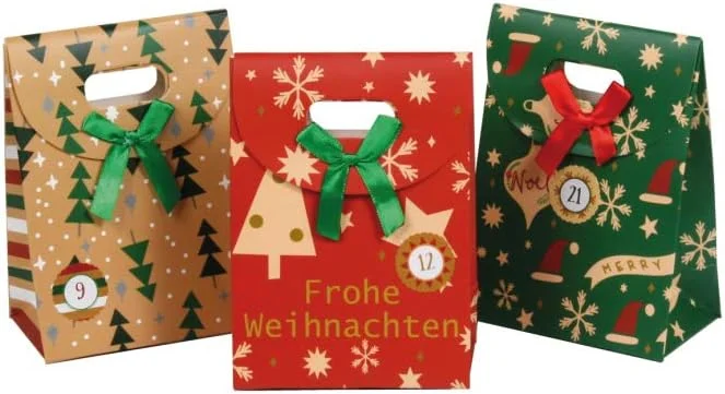 Besuche den ROTH-Store ROTH 24 Adventsshopper als Adventskalender zum Befüllen inkl. Zahlensticker, 14 x 10 x 6 cm — Advent und Tisch