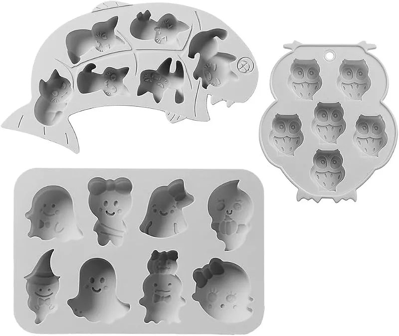 Besuche den Maskworld-Store Silikonformen Set Geister, Katzen & Eulen für Backen Pralinen & Eiswürfel - Motiv-Back & Eis-Form - Dekoration, Halloween, Karneval & Motto-Party - 3er Pack — Weihnachtskueche