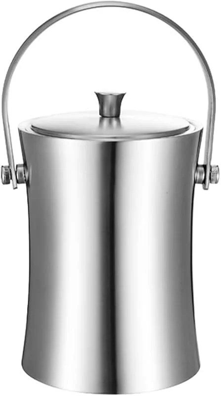 Marke: Lijiaxiuyc-101 eiskübel Moderner Eiswürfelbehälter aus Edelstahl for Champagner, Weinkühler, Eiskübel for die Hausbar, Eiskübel, Getränkekübel mit Deckel und bequemem Griff sektkübel(1L) — Küche & Haushalt