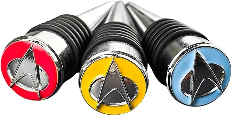 Marke: RAVEN FORGE Star Trek™ Weinstopfen - Offiziell lizenziertes Star Trek™ Merchandise - Edelstahl Set mit 3 Weinstopfen — Wein und Festtafel