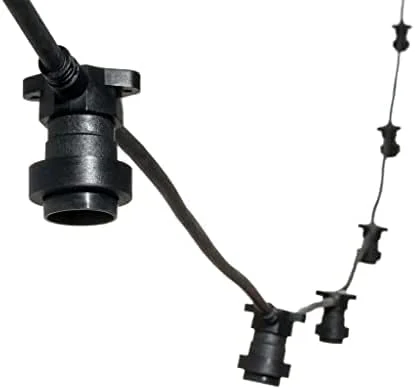Marke: m MU Mu 50M Lichterkette Außen, Outdoor Erweiterbar Auf 1000W, (5 * 10) Lampenhalter E27 Wetterfest Ip65, lichterkette außen strom Deko für Gartenparty Hochzeit Garten Hochzeit, 5 * 10M, Schwarz — Weihnachtsbeleuchtung
