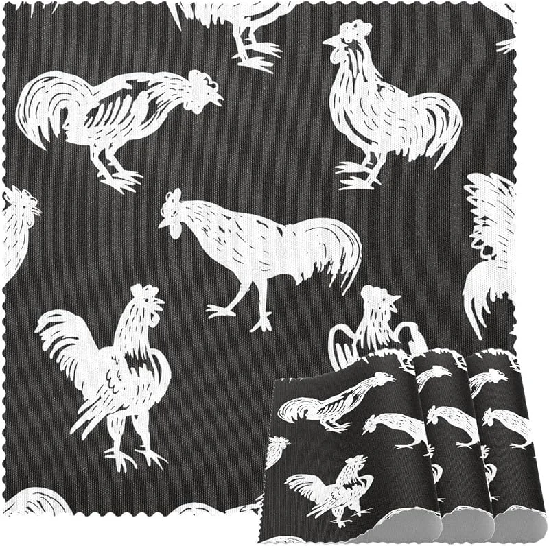 Marke: VAPOKF Tweeting Rooster Silhouette Platzsets Set von 1 für Esstisch Waschbar Rutschfest Platzset für Weihnachten Urlaub Geburtstag Party Tisch — Küche & Haushalt