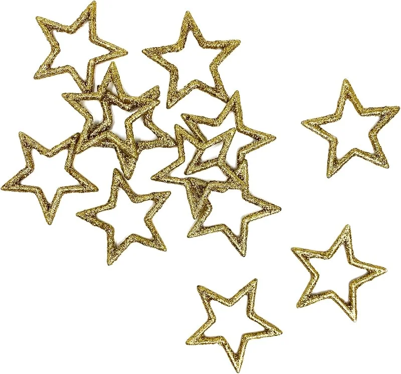 Besuche den Oblique Unique-Store Oblique Unique Glitzer Deko Sterne Gold - 12er Set Streudeko Sterne für Weihnachten - Dekosterne als Tischdeko für Weihnachten, Adventskranz Deko, Deko für Adventsgesteck & Weihnachtsdeko — Advent und Tisch